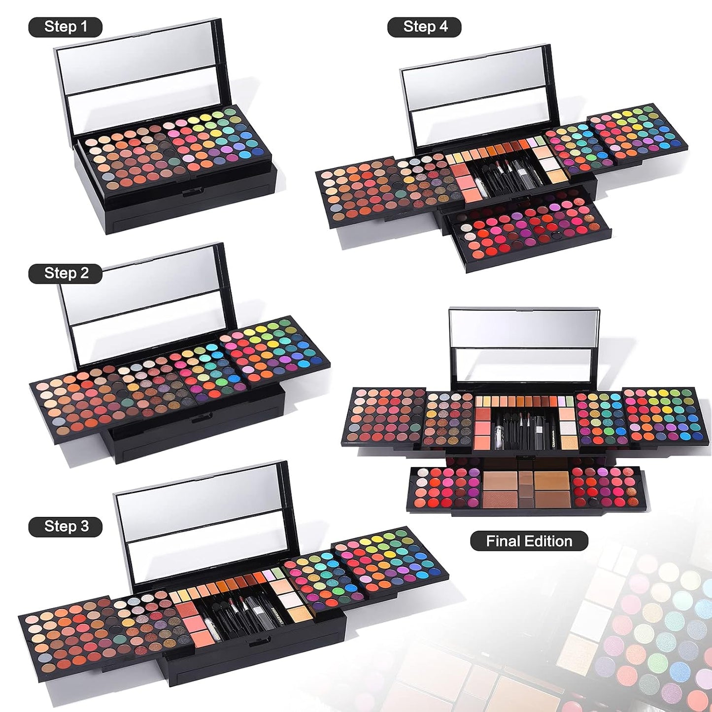 BeautyGoyco 186 Color All in One Makeup Kit, Complete Makeup Palette for Women, Eyeshadow, Lip Gloss, Concealer, Blush, Highlighter, Contour, Brow Powder, Mascara & Brushes