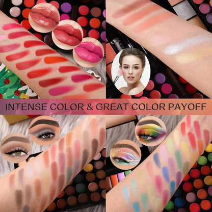 BeautyGoyco 186 Color All in One Makeup Kit, Complete Makeup Palette for Women, Eyeshadow, Lip Gloss, Concealer, Blush, Highlighter, Contour, Brow Powder, Mascara & Brushes